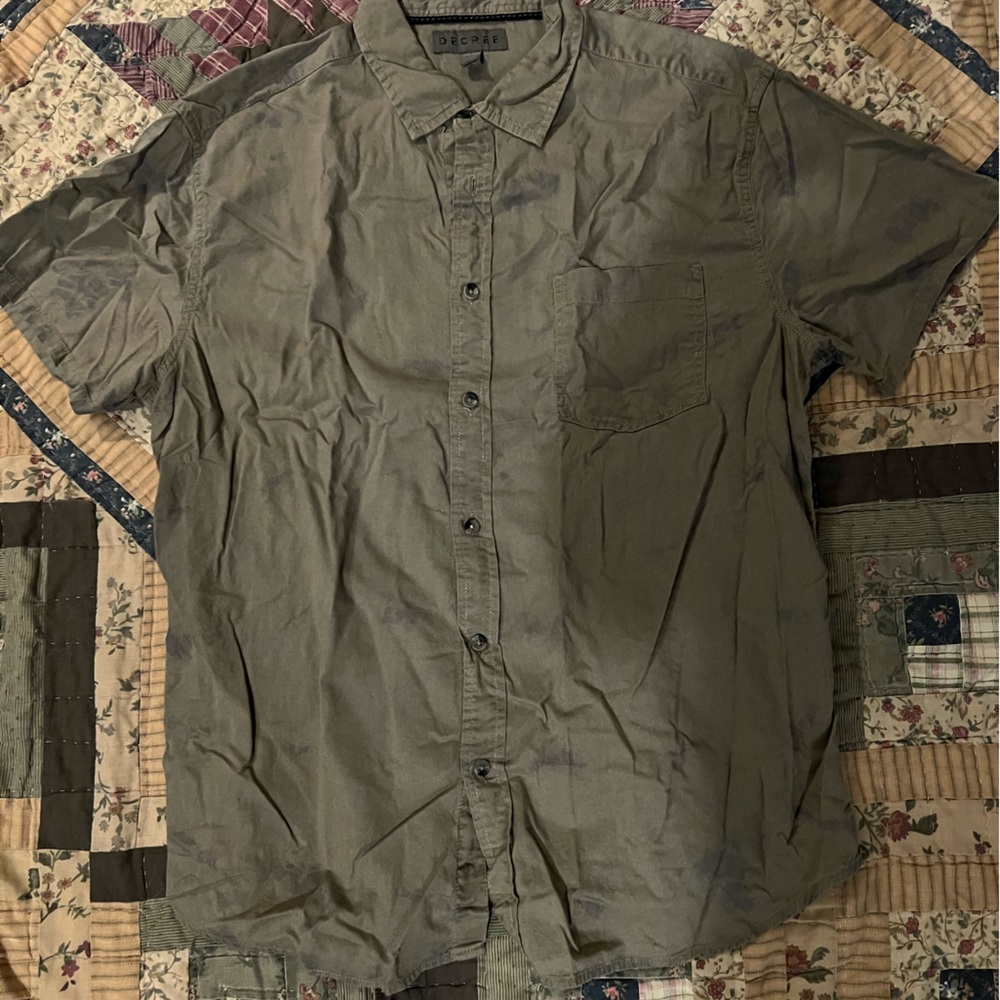 Decree mens button up casual t shirt